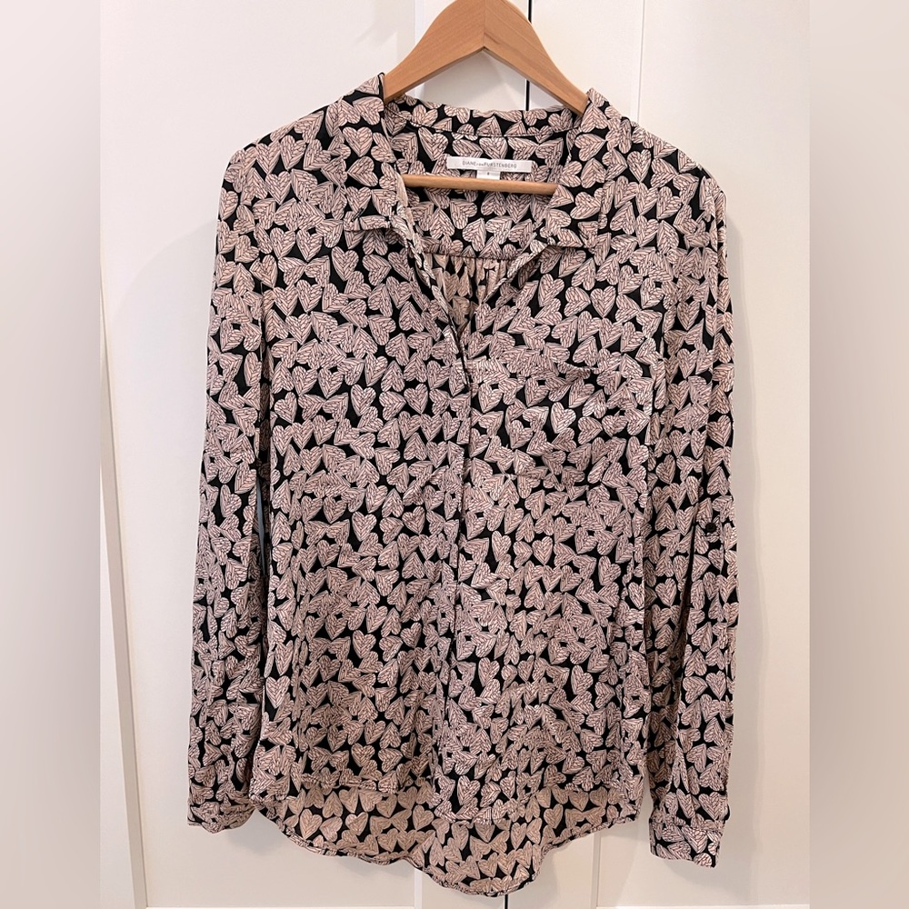 Diane Von Furstenberg Black and Pink Blouse